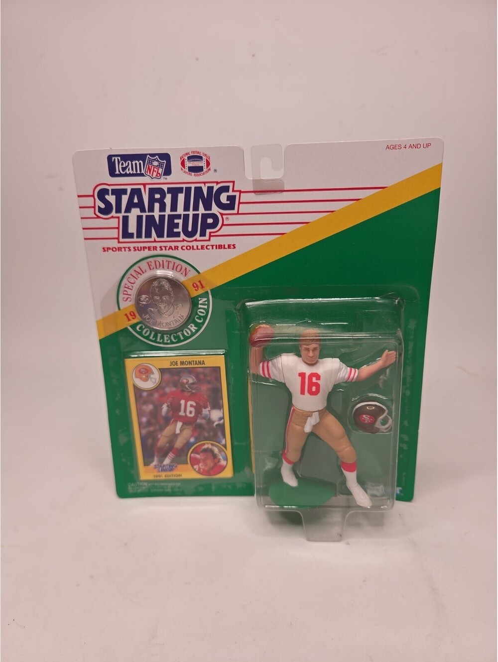 1991 JOE MONTANA Starting Lineup San Francisco 49ers White jersey Kenner New SLU